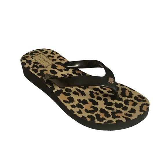 KATE SPADE New York Milli Wedge Flip Flop Thongs Leopard - Picture 3 of 10